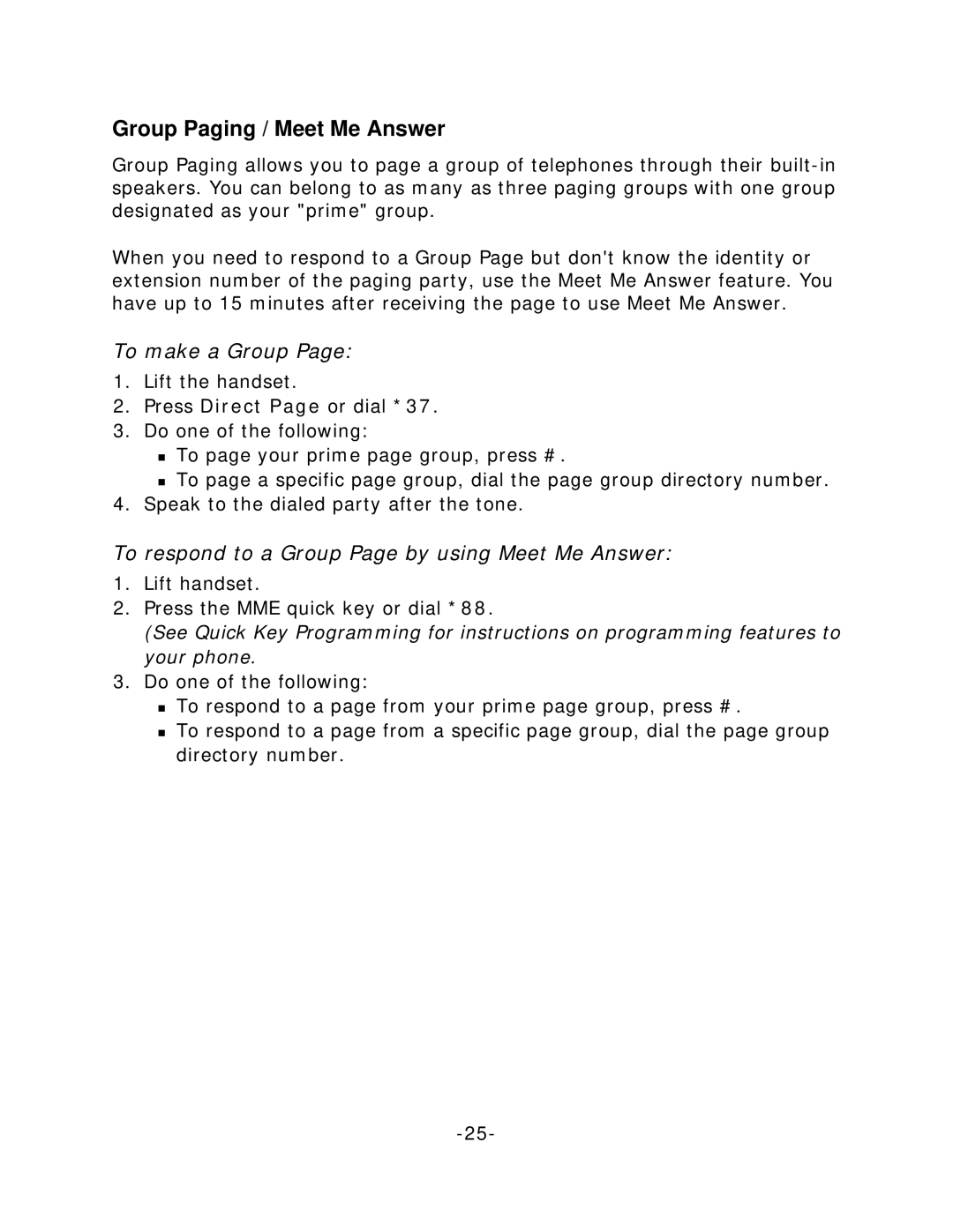 NEC 5140 manual Group Paging / Meet Me Answer, To make a Group, To respond to a Group Page by using Meet Me Answer 