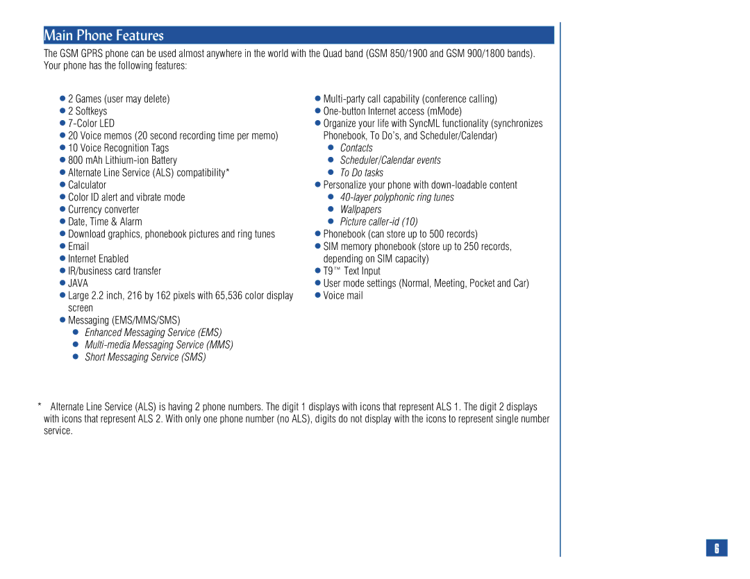 NEC 515 Main Phone Features, Internet Enabled IR/business card transfer, Contacts Scheduler/Calendar events To Do tasks 