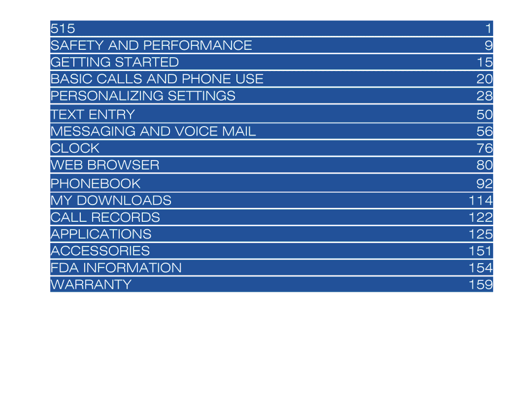 NEC 515 owner manual 114, 122, 125, 151, 154, 159 