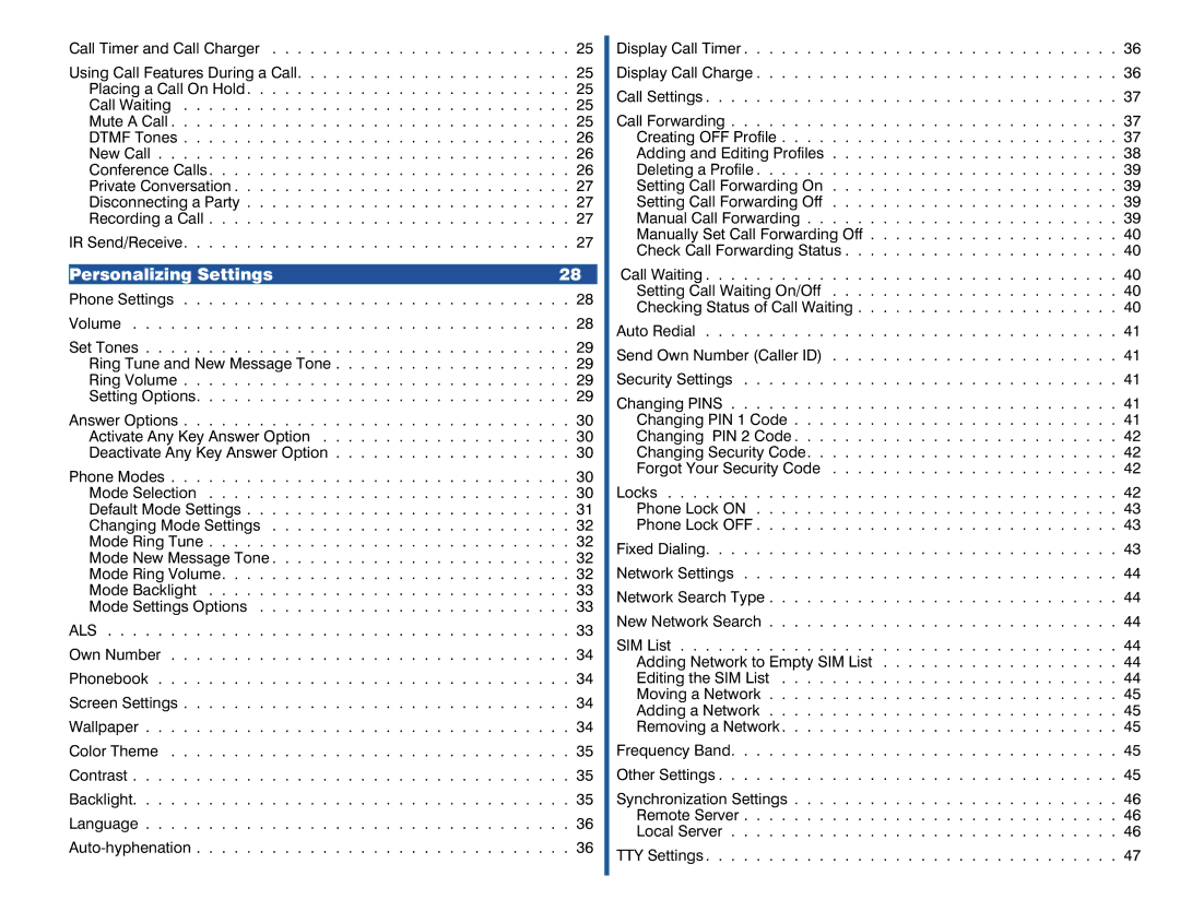 NEC 515 owner manual Personalizing Settings 