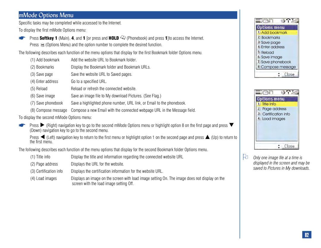 NEC 515 owner manual MMode Options Menu, Screen with the load image setting Off 