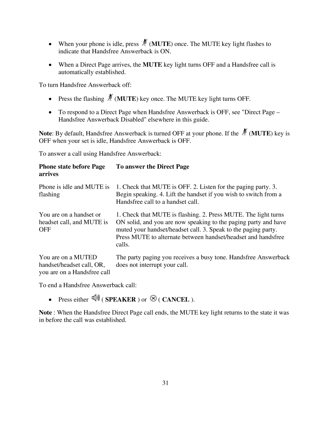 NEC 5224 manual Phone state before To answer the Direct Arrives 