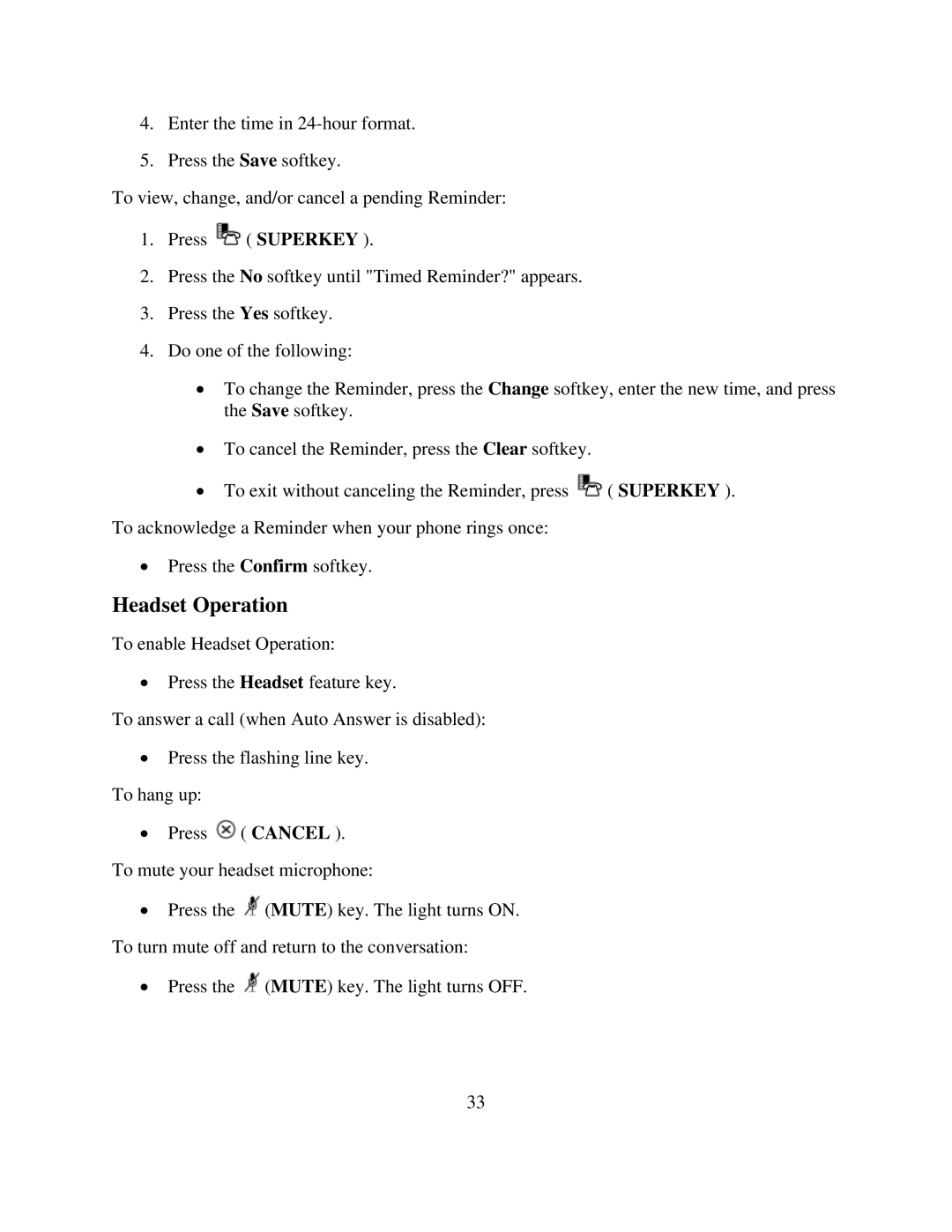 NEC 5224 manual Headset Operation 