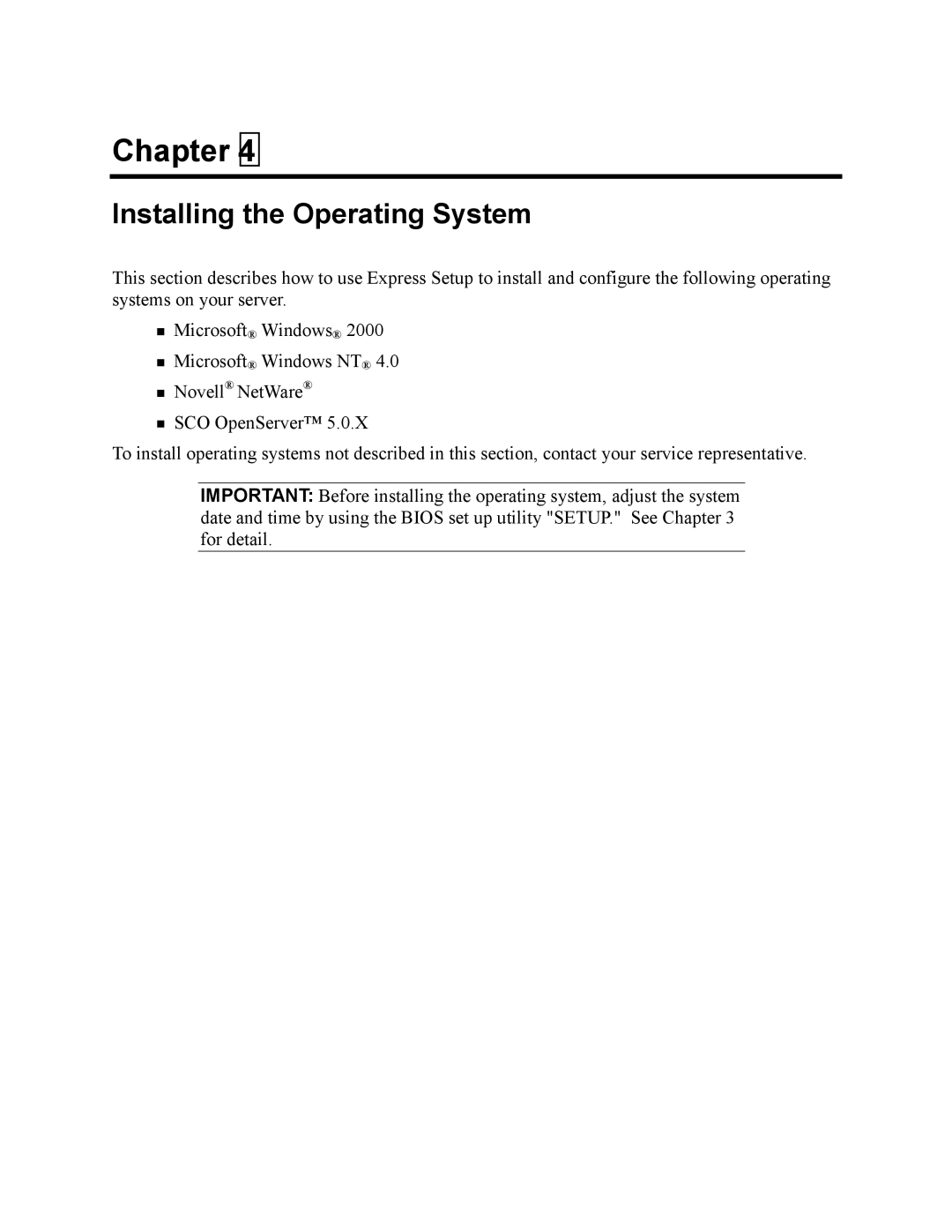 NEC 5800 manual Installing the Operating System 