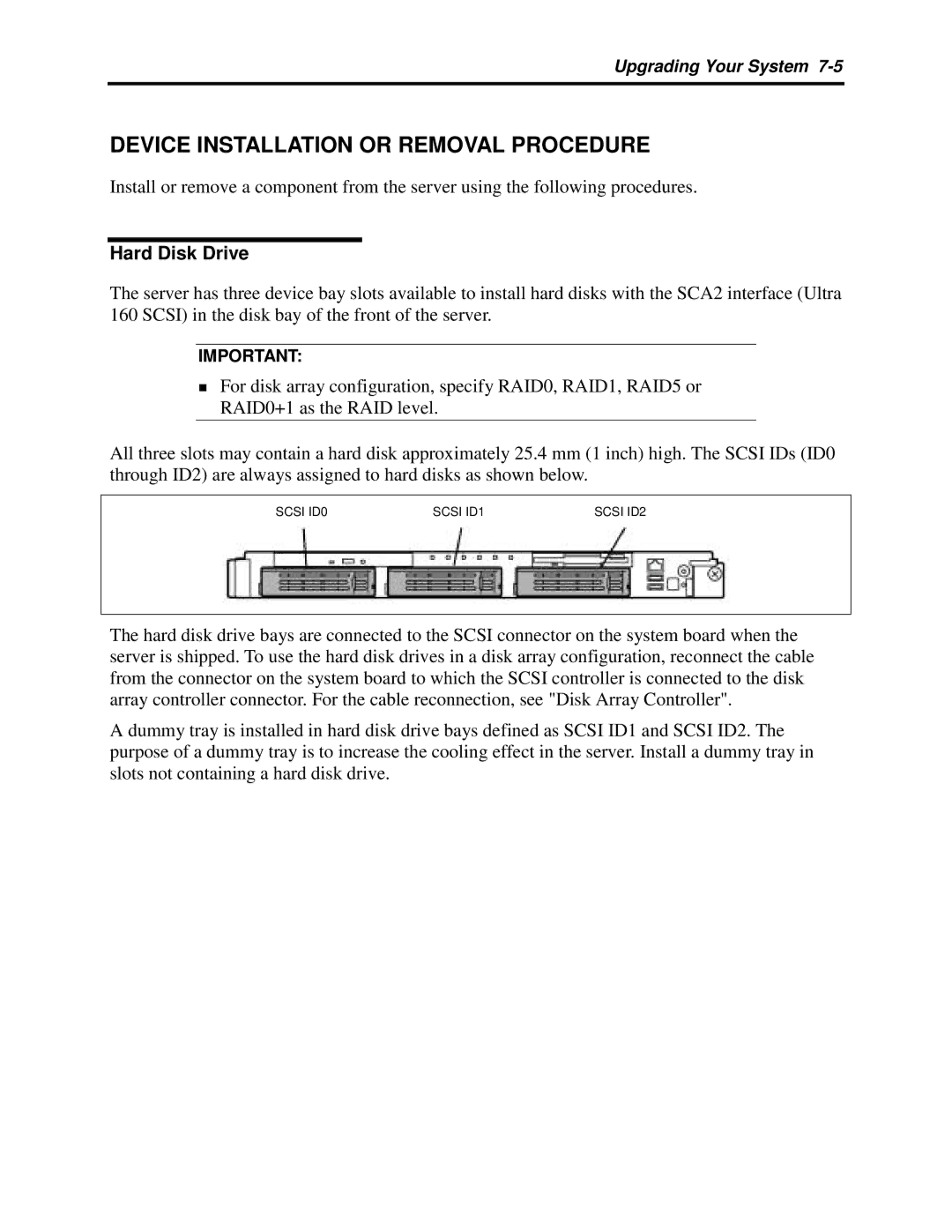 NEC 5800 manual Device Installation or Removal Procedure, Hard Disk Drive 