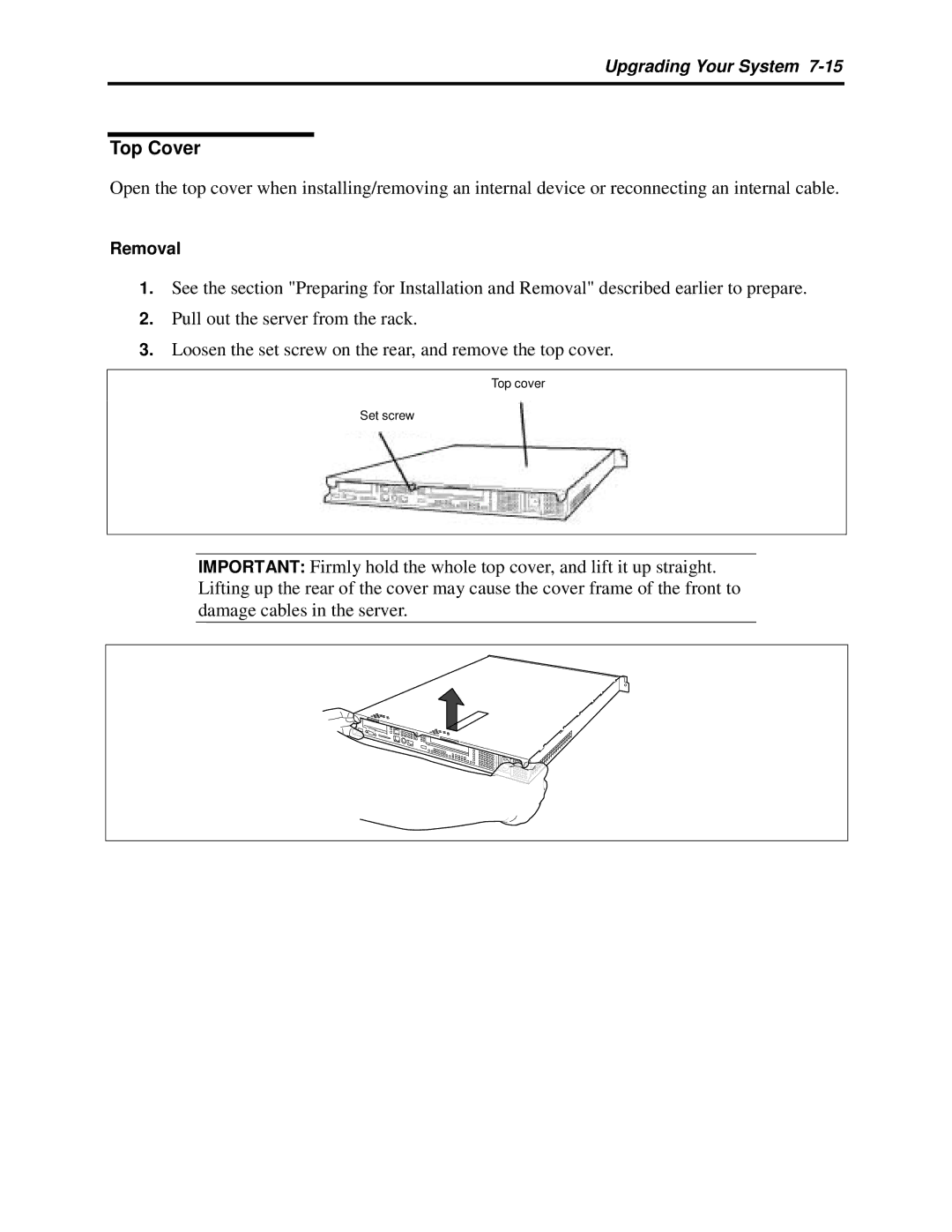 NEC 5800 manual Top Cover 