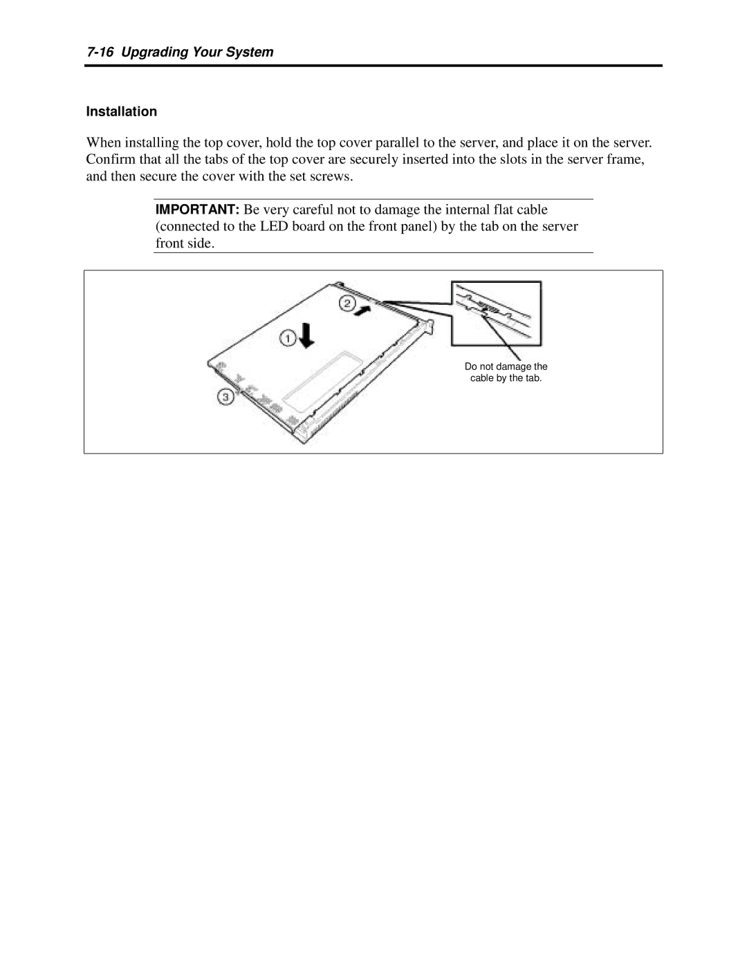 NEC 5800 manual Do not damage Cable by the tab 