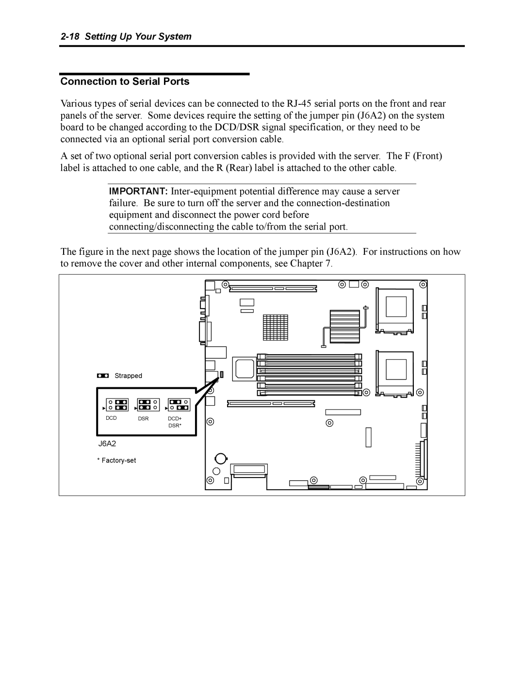 NEC 5800 manual Connection to Serial Ports 