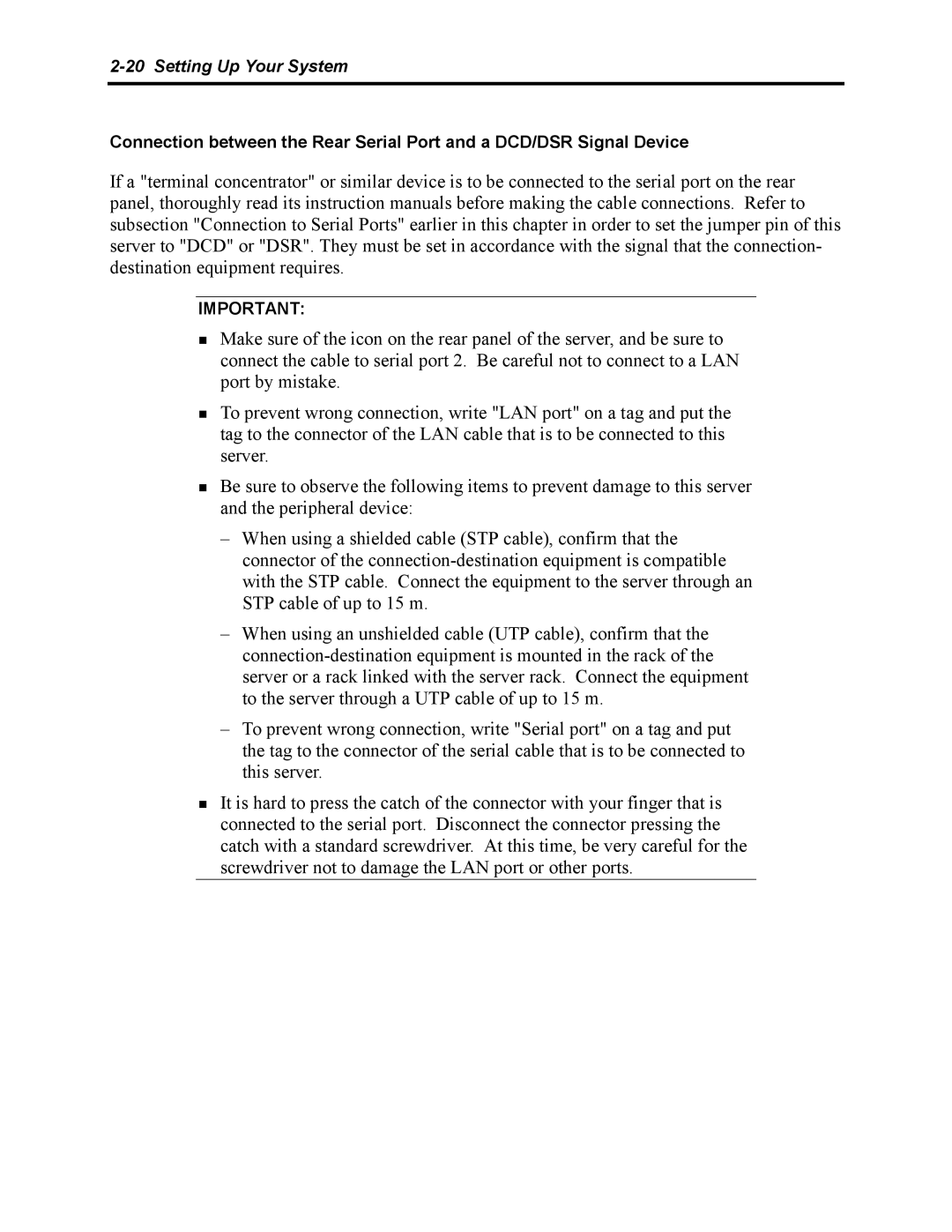 NEC 5800 manual Setting Up Your System 