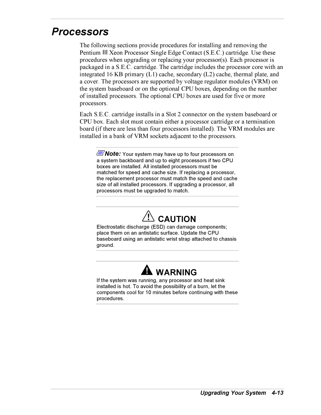 NEC 5800/180Ra-7 manual Processors 