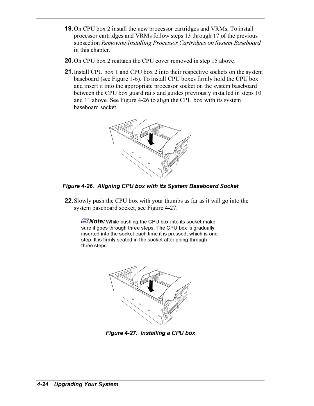 NEC 5800/180Ra-7 manual Aligning CPU box with its System Baseboard Socket 