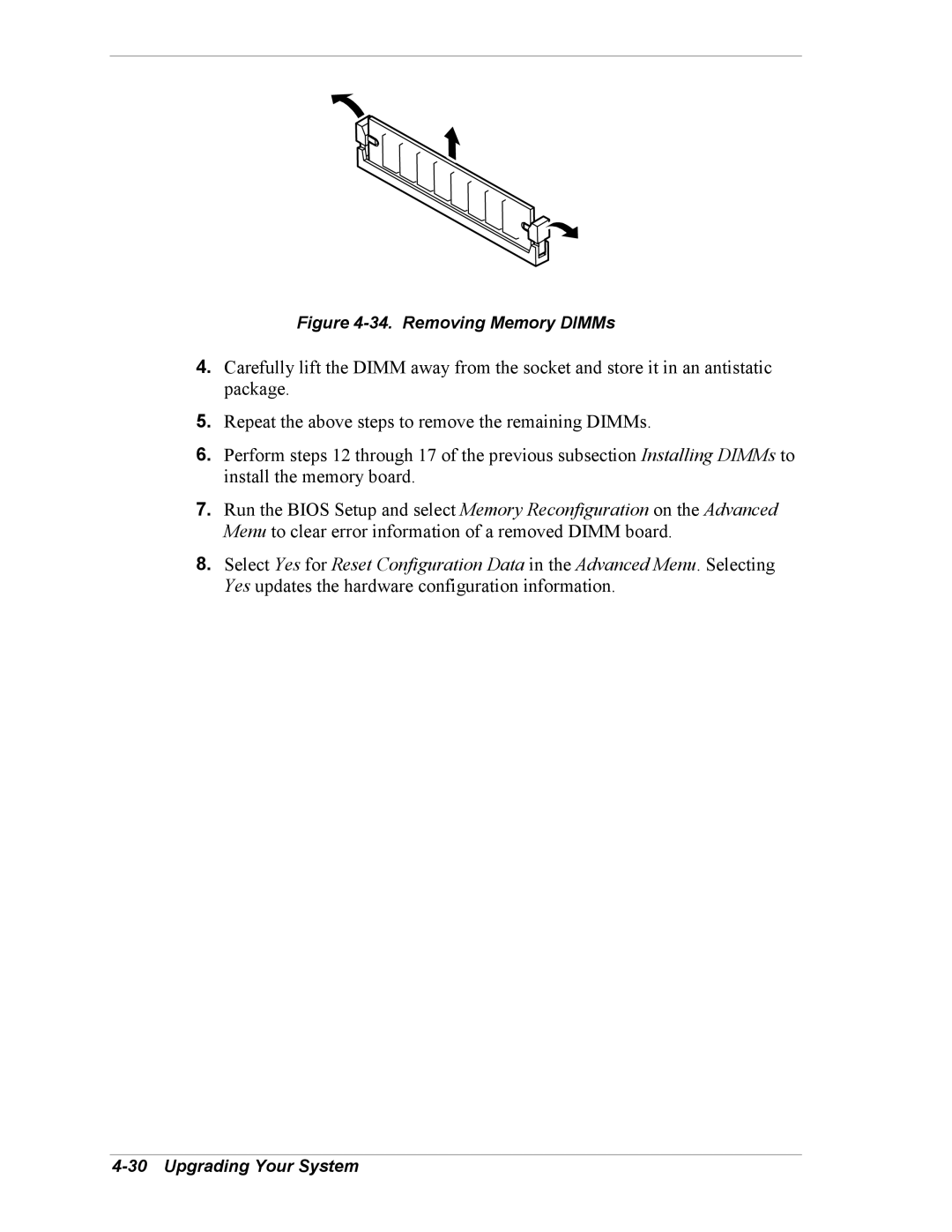 NEC 5800/180Ra-7 manual Removing Memory DIMMs 