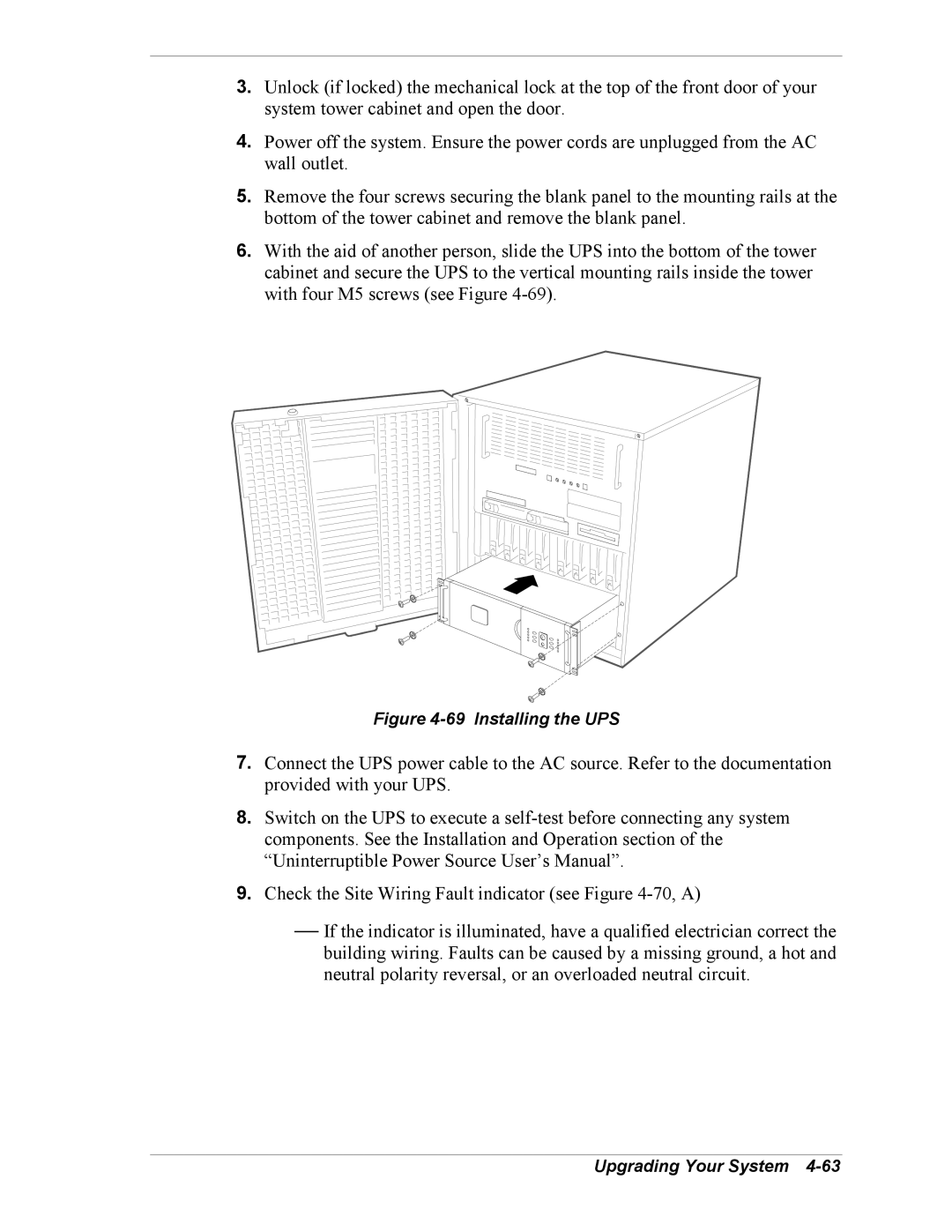 NEC 5800/180Ra-7 manual Installing the UPS 