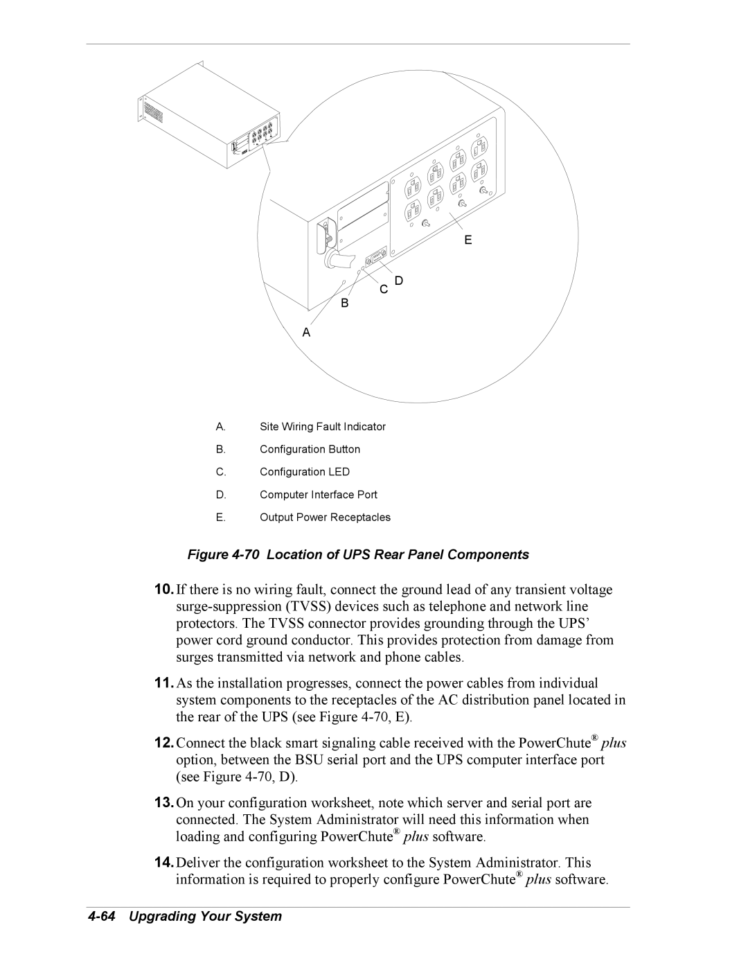 NEC 5800/180Ra-7 manual Location of UPS Rear Panel Components 