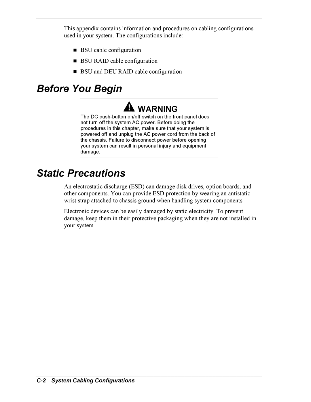 NEC 5800/180Ra-7 manual Before You Begin, System Cabling Configurations 