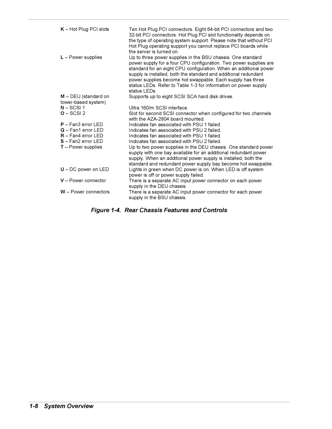 NEC 5800/180Ra-7 manual Rear Chassis Features and Controls System Overview 