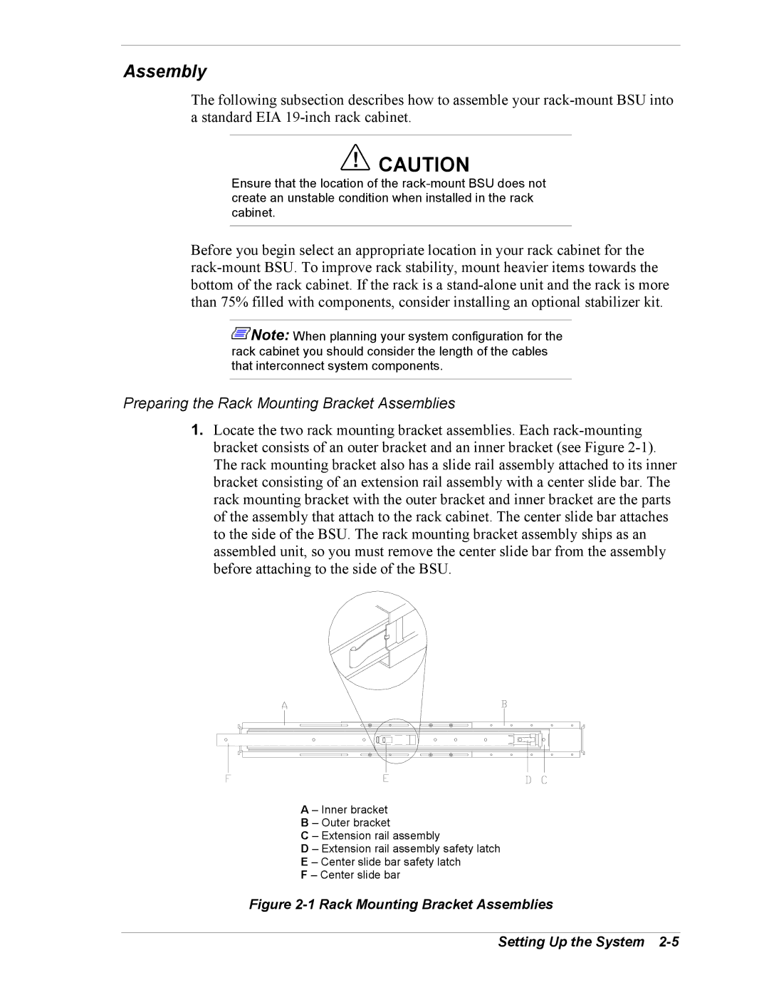 NEC 5800/180Ra-7 manual Assembly, Preparing the Rack Mounting Bracket Assemblies 