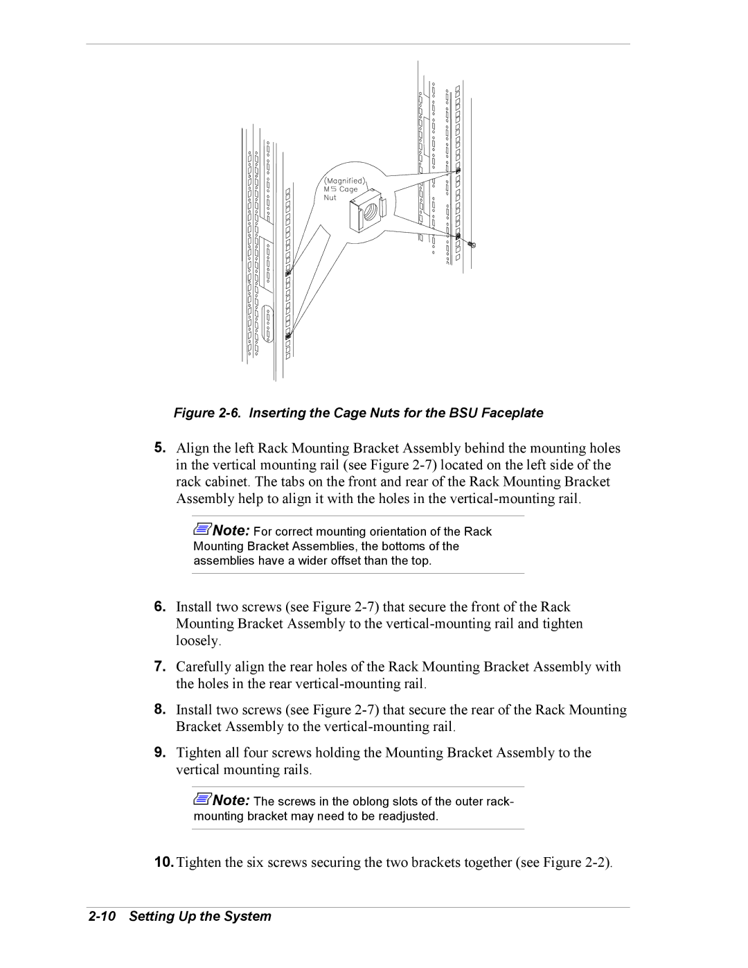 NEC 5800/180Ra-7 manual Inserting the Cage Nuts for the BSU Faceplate 