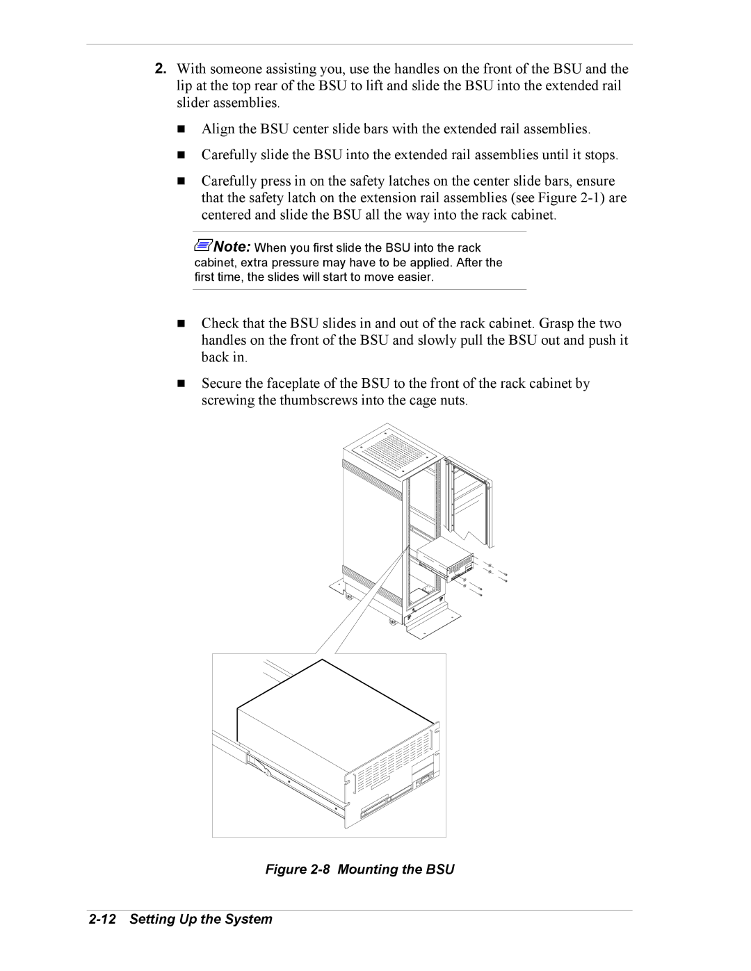 NEC 5800/180Ra-7 manual Mounting the BSU Setting Up the System 