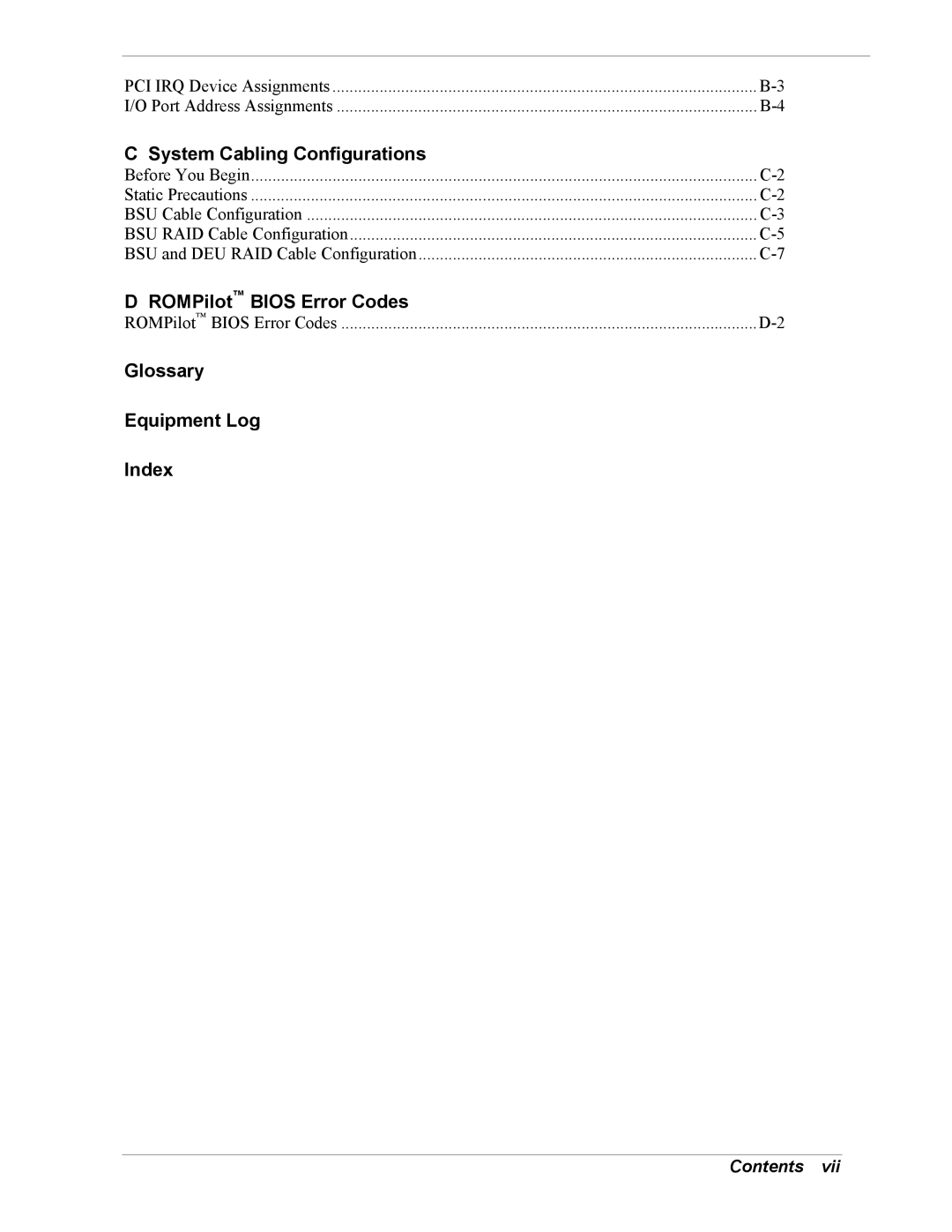 NEC 5800/180Ra-7 manual ROMPilot Bios Error Codes 