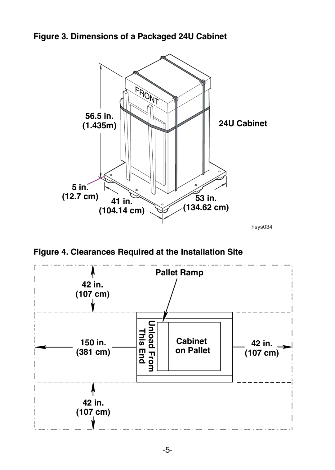 NEC 5800/320Fd manual Dimensions of a Packaged 24U Cabinet 56.5 