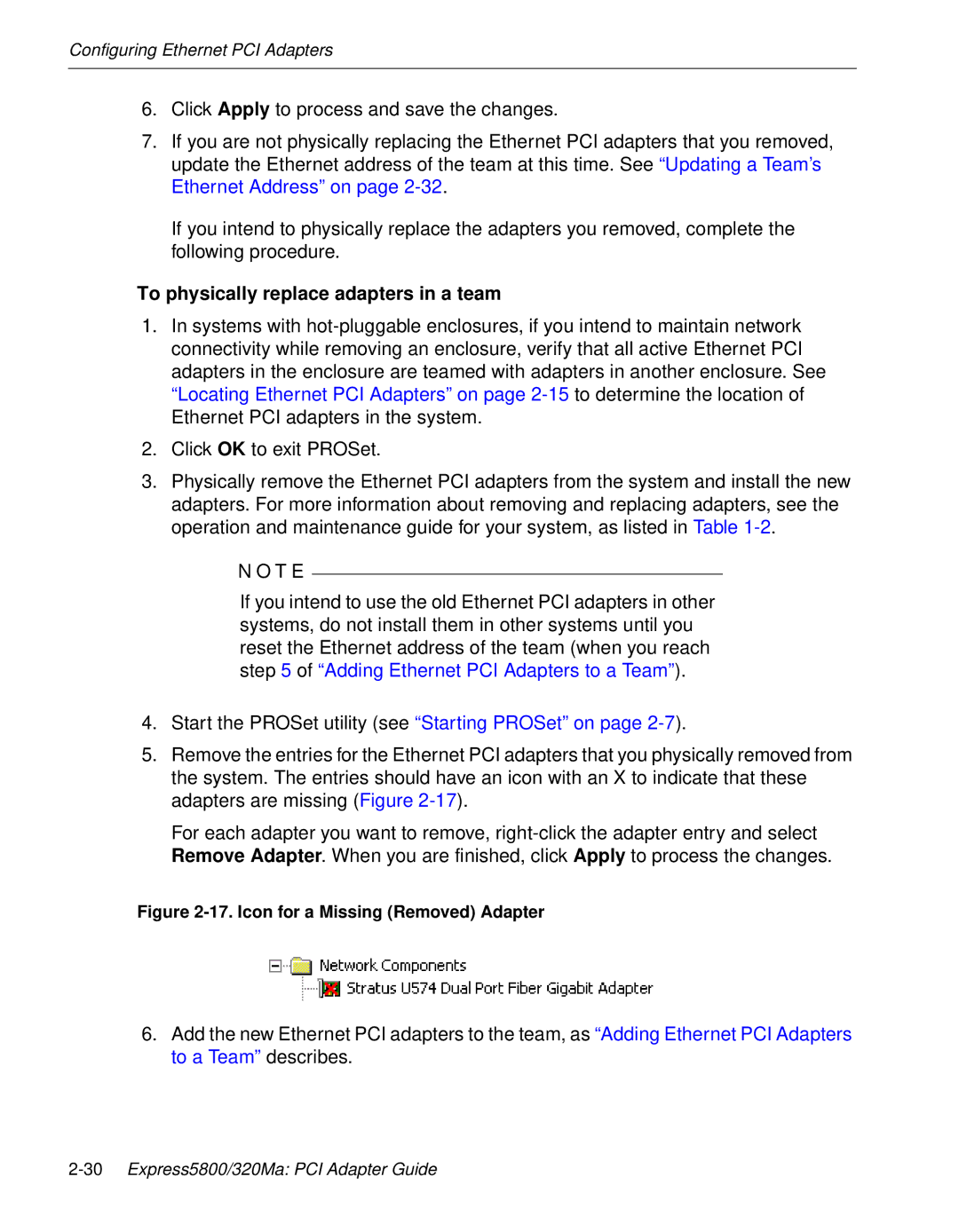 NEC 5800/320MA manual To physically replace adapters in a team, Icon for a Missing Removed Adapter 