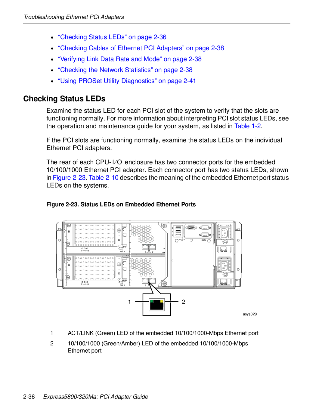 NEC 5800/320MA manual Checking Status LEDs, Status LEDs on Embedded Ethernet Ports 