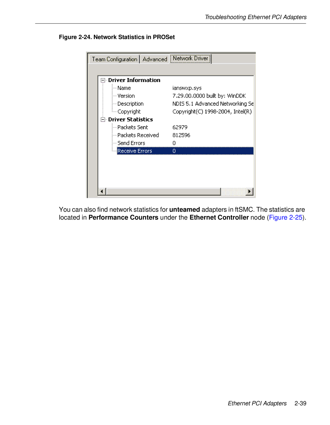 NEC 5800/320MA manual Network Statistics in PROSet 