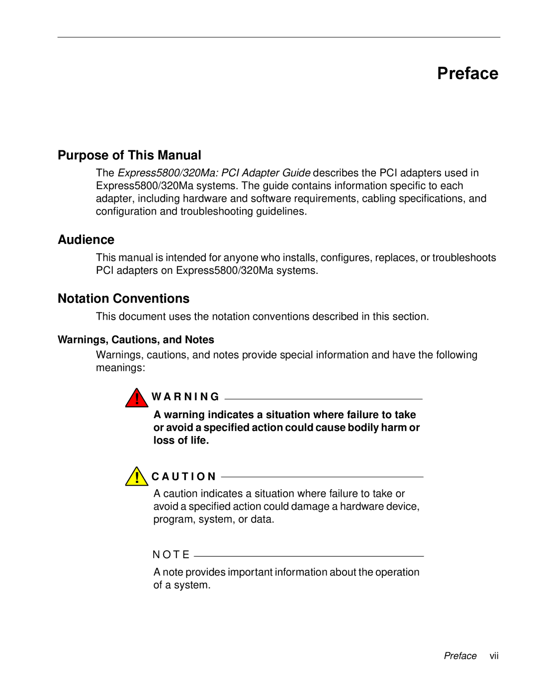 NEC 5800/320MA manual Purpose of This Manual, Audience, Notation Conventions, R N I N G U T I O N 