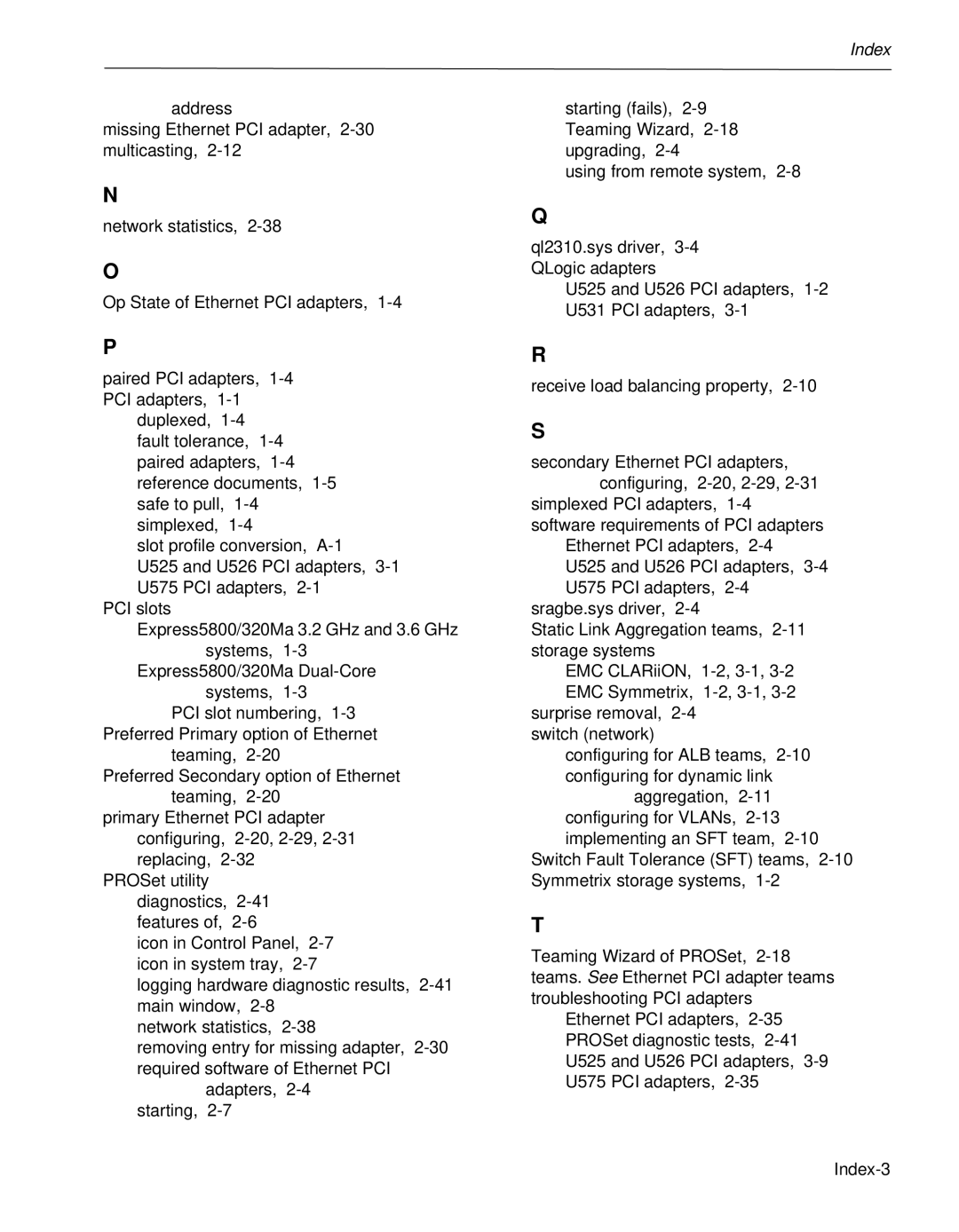 NEC 5800/320MA manual Index 