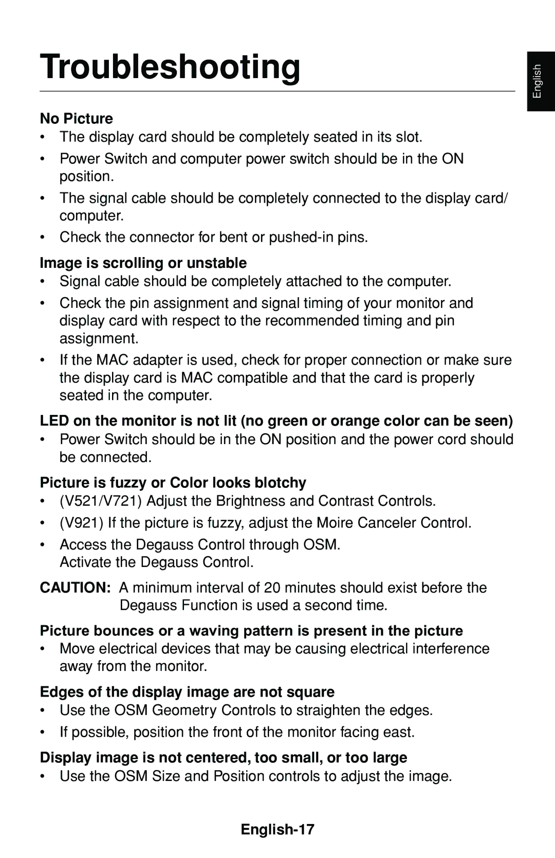 NEC 60000531 user manual Troubleshooting 