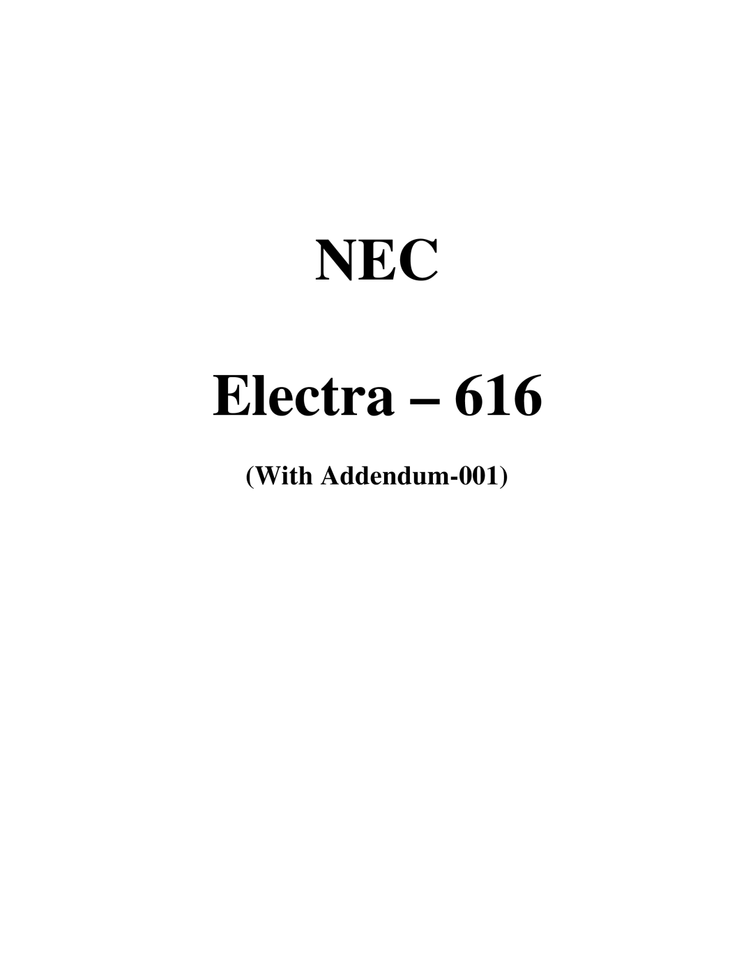 NEC 616 manual Nec 