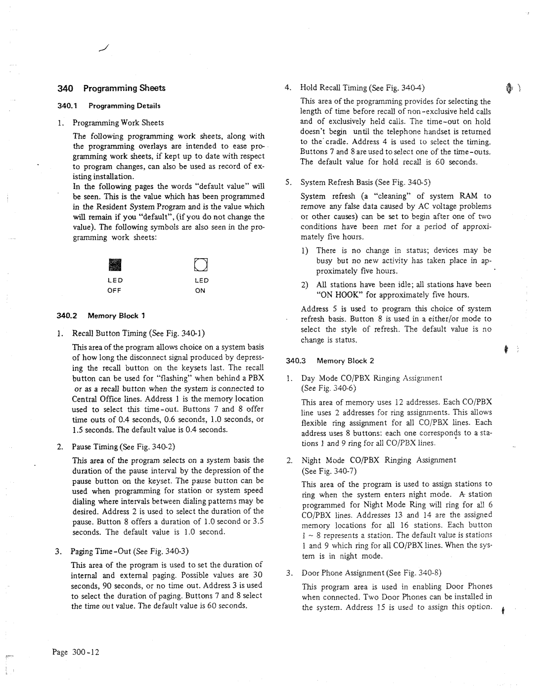 NEC 616 manual Programming !%eets 