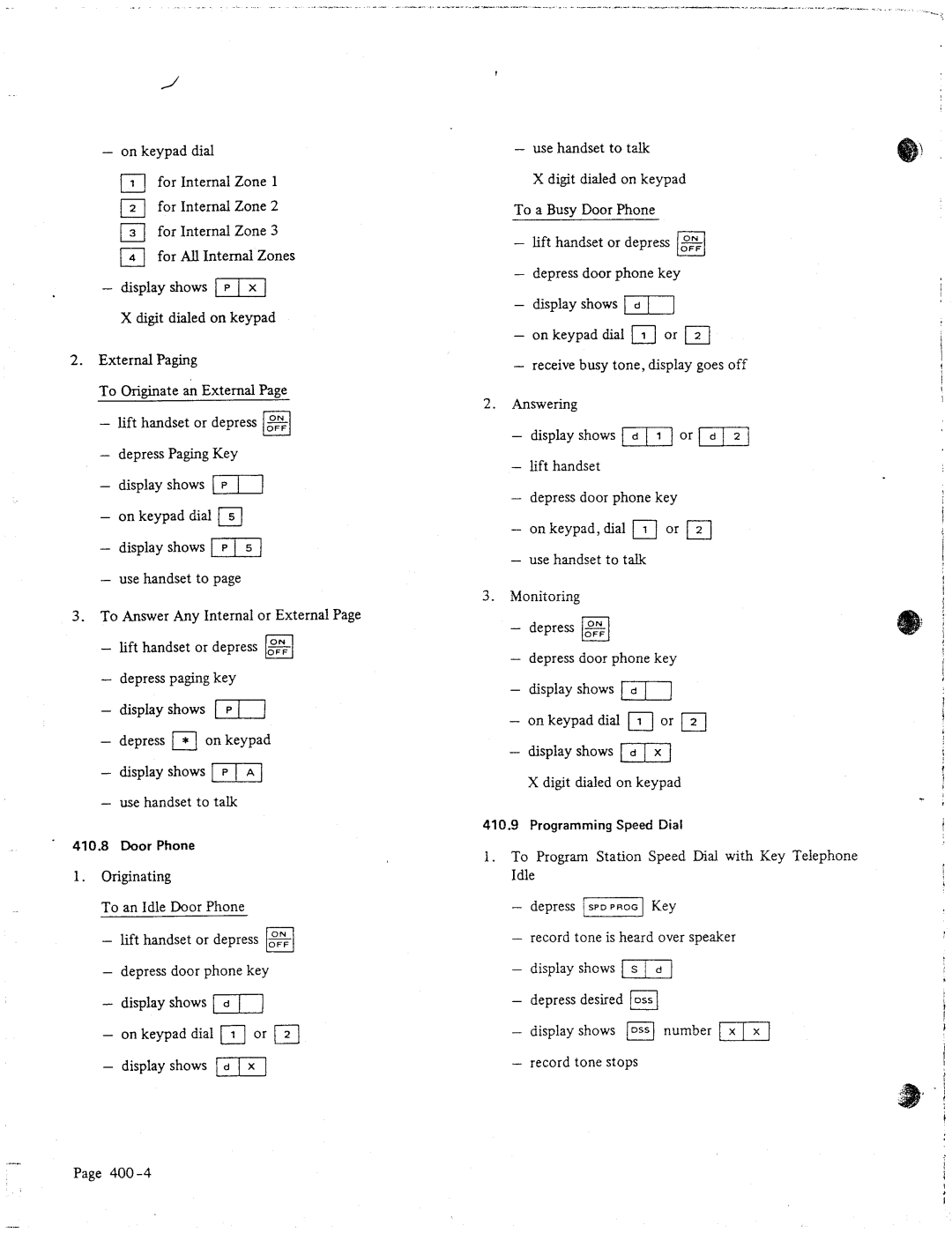 NEC 616 manual Key 