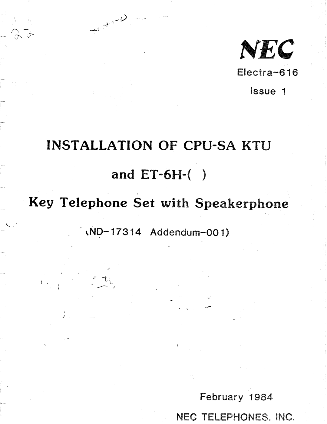 NEC 616 manual 