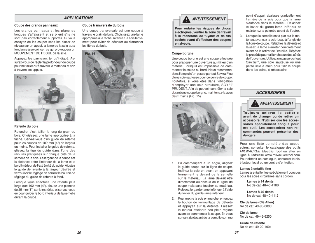 NEC 6310-20 manual Applications Avertissement, Accessoires Avertissement 