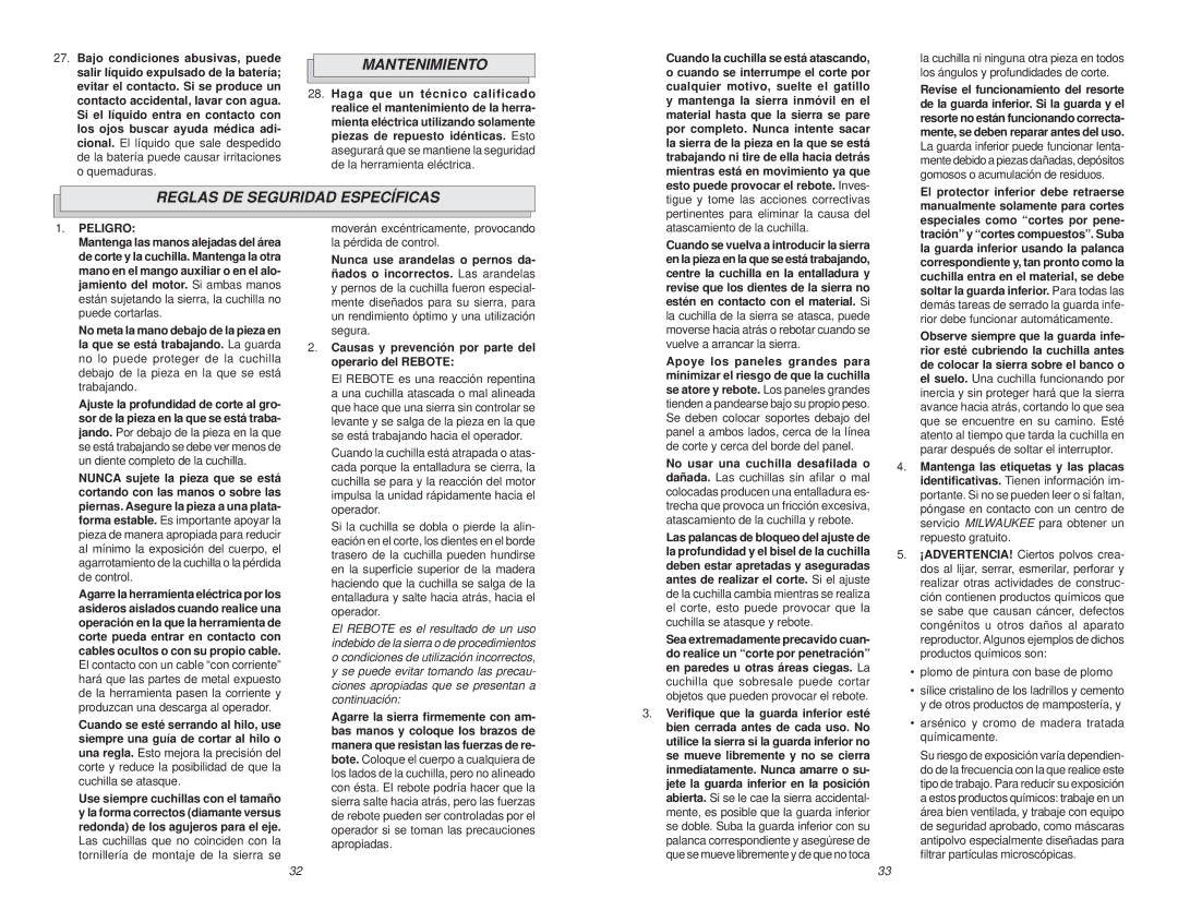 NEC 6310-20 manual Mantenimiento, Reglas DE Seguridad Específicas 