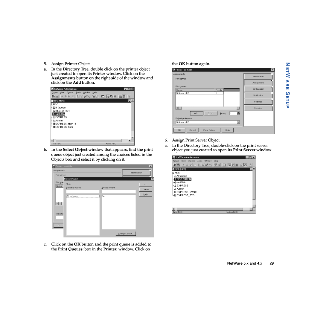 NEC 703-A0368-001 manual Netware Setup 