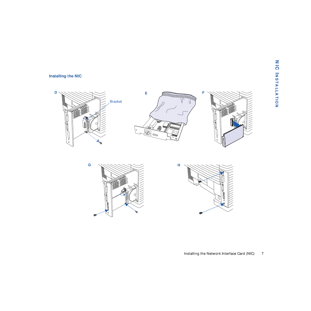 NEC 703-A0368-001 manual Installing the NIC 