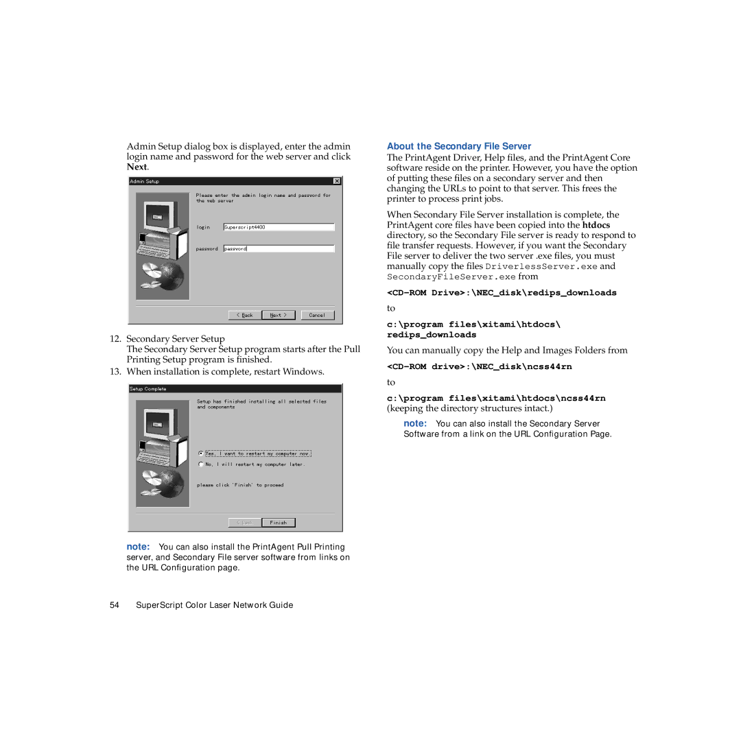 NEC 703-A0368-001 manual About the Secondary File Server, CD-ROM drive\NECdisk\ncss44rn 