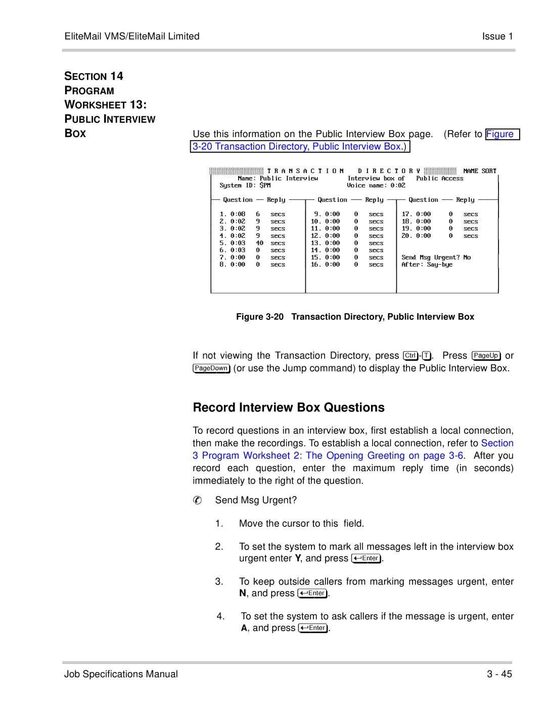 NEC 750176-1 manual Record Interview Box Questions, Worksheet Public Interview BOX 