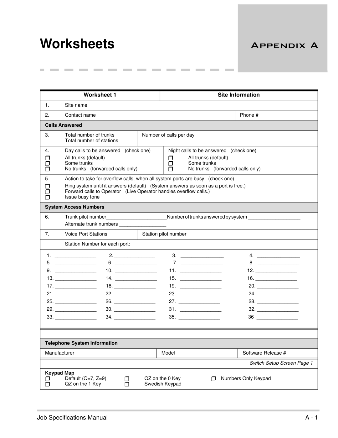 NEC 750176-1 manual Calls Answered, System Access Numbers, Telephone System Information 