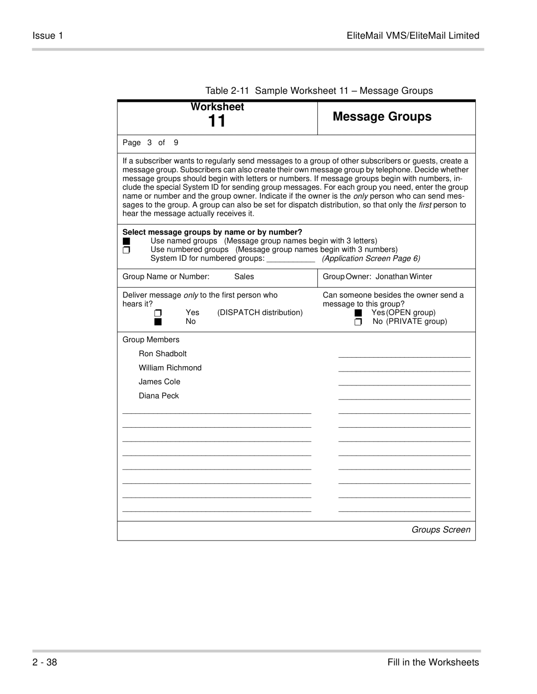 NEC 750176-1 manual Message Groups, Select message groups by name or by number? 