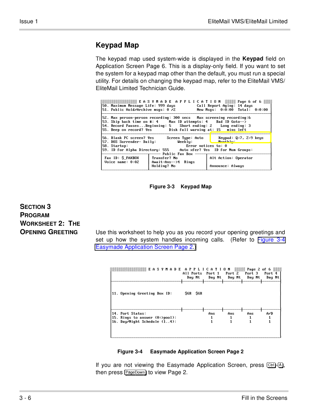 NEC 750176-1 manual Keypad Map, Section Program Worksheet 2 