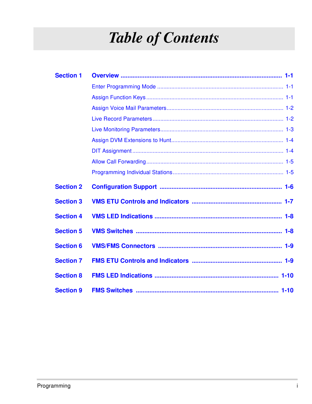 NEC 750370 manual Section Overview 