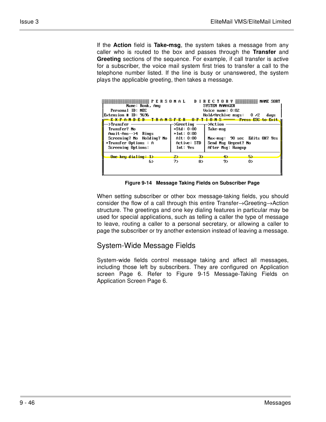 NEC 750370 manual 4N000000000000000000000000X-9N, System-Wide Message Fields 