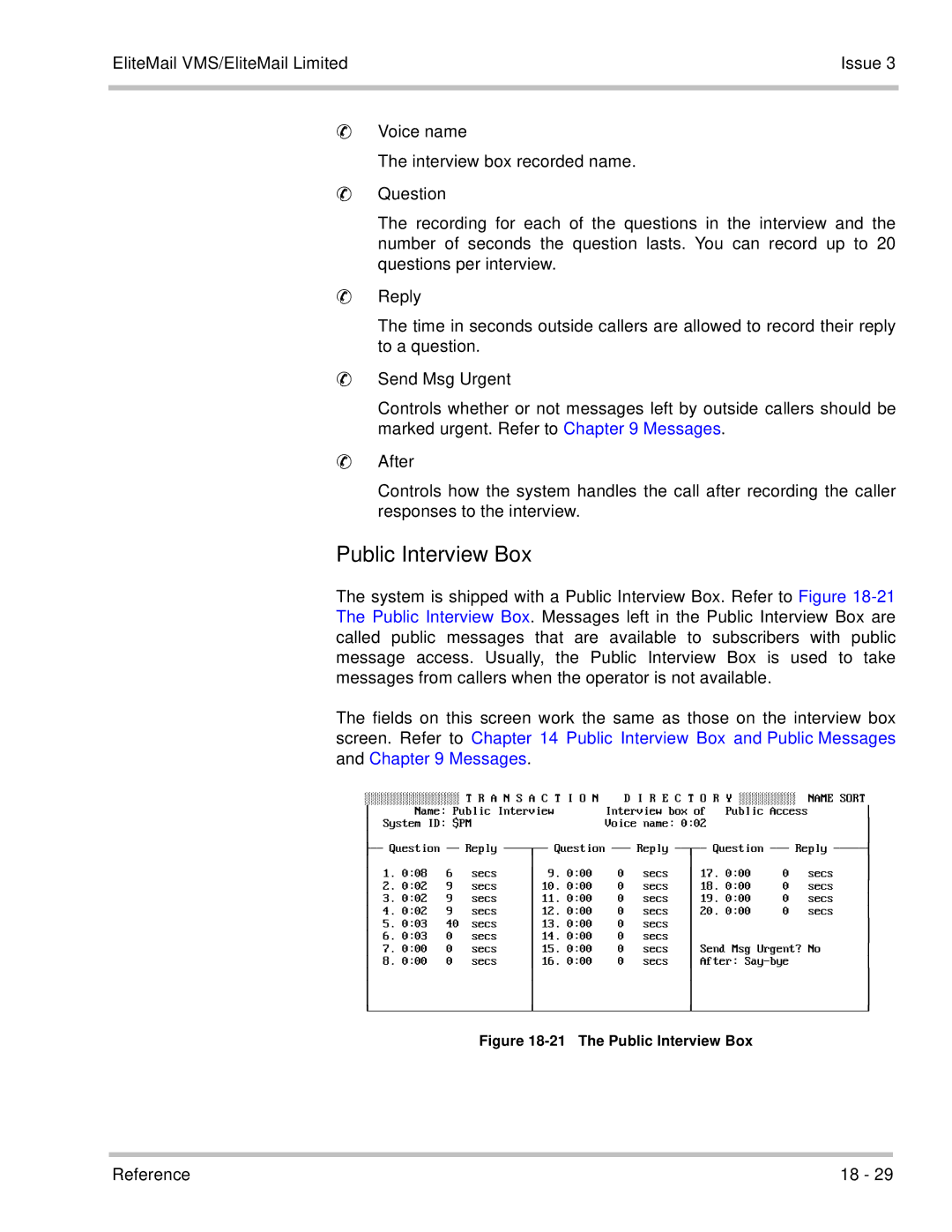 NEC 750370 manual The Public Interview Box 