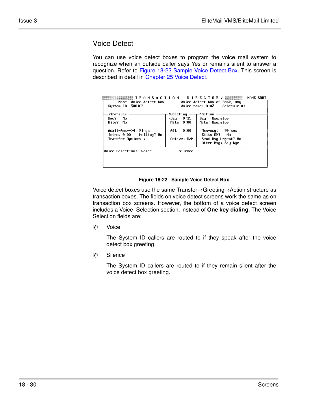 NEC 750370 manual Voice Detect, Includes a Voice 