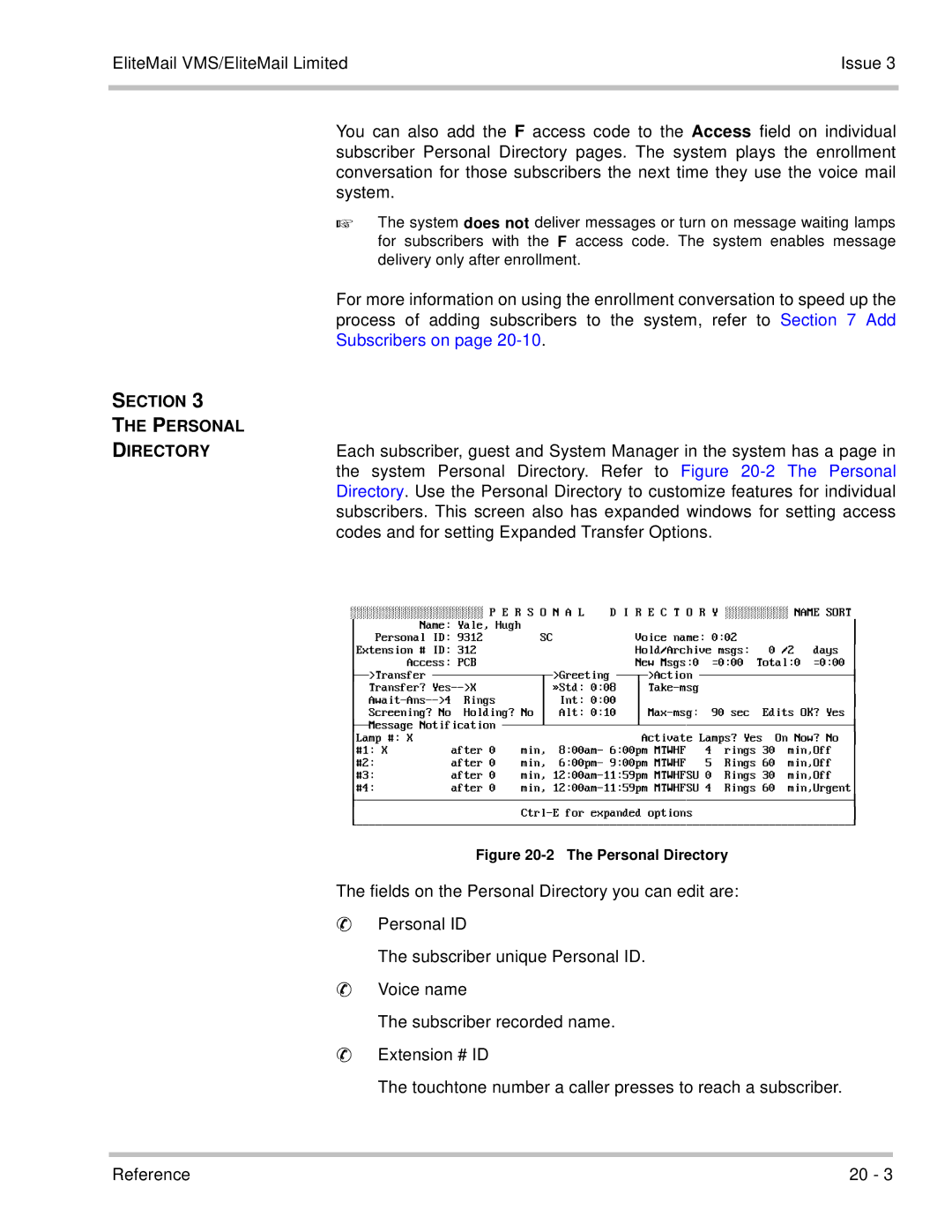 NEC 750370 manual Section Personal Directory 