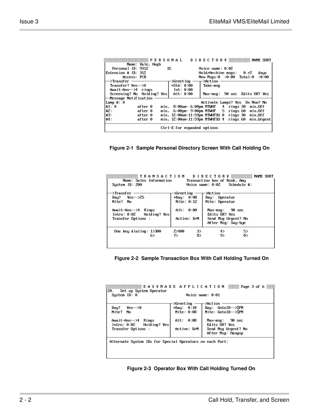 NEC 750370 manual Limited, Call Hold, Transfer, and Screen 